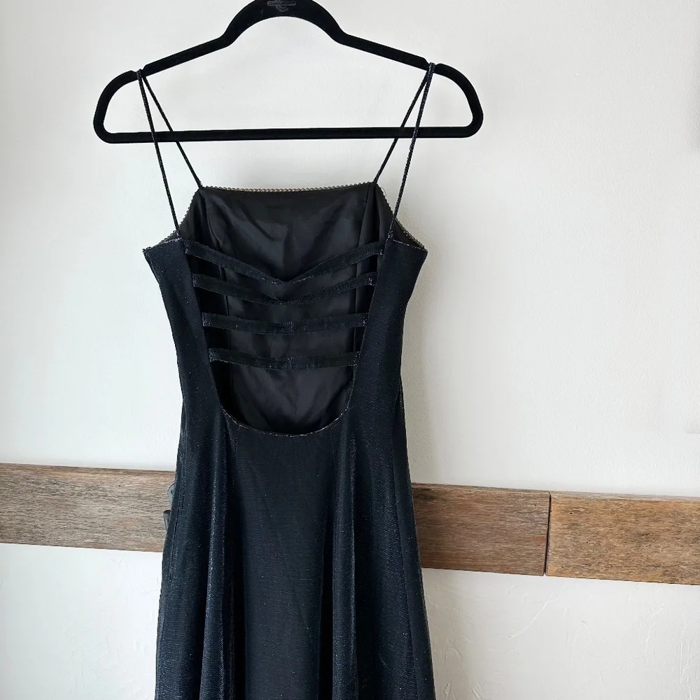 Jump Navy Blue Formal Dress Rhinestones at‎ top Shimmery Starry Night 7/8 Prom